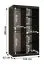 smalle / kolom kledingkast met één deur met spiegel Aletschhorn 13, kleur: mat zwart - afmetingen: 200 x 100 x 62 cm (H x B x D), met vijf vakken