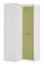 Kinderzimmer - Drehtürenschrank / Eckkleiderschrank Koa 04, Farbe: Weiß / Grün - Abmessungen: 203 x 98 x 98 cm (H x B x T)