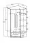Kinderkamer - kledingkast / hoekkast Walter 02, kleur: wit hoogglans / paars - 191 x 87 x 87 cm (H x B x D)