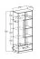 Kinderkamer - draaideurkast / kledingkast Walter 03, kleur: wit / grijs hoogglans - 191 x 80 x 40 cm (H x B x D)