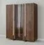 Vitrinekast / Kleur: Tabacco / Massief hout / Geolied eikenhout / Travertijnsteen / incl. LED verlichting / Achterwand: HDF / 120 x 41 x 140 cm