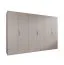 Drehtürenschrank | 6 Türen | Farbe: Kaschmir | 3 Kleiderstangen | Griffe: Kaschmir | 3 Fächer | Maße: 300 x 52 x 202 cm | Soft-Close-Funktion