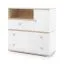 Ladekast Asbeek 04 in eiken / wit, voor kinderkamer, 90 x 90 x 40 cm, met 1 deur, 3 laden en 3 vakken, ABS randen, functioneel ontwerp
