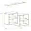 Set van 2 moderne hangelementen met wandplank Balestrand 324, kleur: Wotan eik - Afmetingen: 110 x 130 x 30 cm (H x B x D), met vier vakken