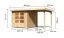 Berging / tuinhuis SET ACTION 2 met lessenaarsdak incl. aanbouw dak, kleur: onbehandeld, grondoppervlakte: 4.84 m²