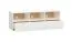 TV-meubel / TV-kast met drie lades Aenna 97, kleur: wit / eiken, handgrepen: wit, drie kabelgaten, drie vakken, maten: 51,5 x 151 x 46,5 cm