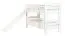 Wit hoogslaper met glijbaan 80 x 190 cm, massief beukenhout wit gelakt, deelbaar in twee eenpersoonsbedden, "Easy Premium Line" K25/n