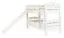 Wit hoogslaper met glijbaan 80 x 190 cm, massief beukenhout wit gelakt, deelbaar in twee eenpersoonsbedden, "Easy Premium Line" K27/n