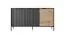 Dressoir met zes vakken Fouchana 10, kleur: Zwart / Eik Artisan - Afmetingen: 81 x 153 x 39,5 cm (H x B x D), met drie deuren