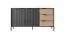 Fouchana 09 dressoir met soft-close systeem, kleur: zwart / eiken Artisan - afmetingen: 81 x 153 x 39,5 cm (H x B x D), met drie laden
