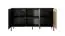 Dressoir met zes vakken Fouchana 10, kleur: Zwart / Eik Artisan - Afmetingen: 81 x 153 x 39,5 cm (H x B x D), met drie deuren