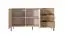 Dressoir met modern design Fouchana 02, kleur: Beige / Viking eik - Afmetingen: 81 x 153 x 39,5 cm (H x B x D), met drie laden