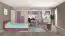 Kinderkamer - ladeblok / rolcontainer Koa 10, kleur: eik / violet - afmetingen: 64 x 40 x 42 cm (H x B x D)