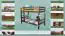 Etagenbett / Kinderbett Kiefer Vollholz massiv Nussfarben A16, inkl. Lattenroste - Abmessung 90 x 200 cm, teilbar