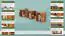wandrek / hangplank 7 kubus massief grenen kleur: Eiken rustiek Junco 285 - Afmetingen: 33 x 162 x 20 cm (H x B x D)