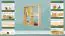 wandrek / hangplank massief grenen natuur Junco 290 - Afmetingen: 60 x 64 x 20 cm (H x B x D)
