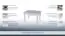 Eleganter Couchtisch Bignona 21 mit geschwungenen Tischbeinen, Farbe Kiefer weiß, 76 x 76 x 55 cm, ABS Kanten, glatte Oberfläche