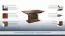 In hoogte verstelbare en verlengbare salontafel "Lopar" 25, kleur: walnoten / zwart, deels massief - Afmetingen: 59 - 77 x 130 - 220 x 80 cm (H x L x D)