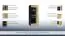 Hangkast "Lipik" 20, kleur: eiken / zwart, deels massief, rechtsdraaiende deur - Afmetingen: 102 x 41 x 35 cm (H x B x D)