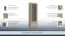 Vitrinekast "Temerin" kleur Sonoma eiken 16 - Afmetingen: 195 x 60 x 42 cm (h x b x d)