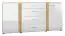 Dressoir / sideboard kast Tullahoma 06, kleur: eiken / wit glans - afmetingen: 90 x 190 x 42 cm (H x B x D), met 2 deuren, 4 laden en 4 vakken.