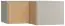opzetkast voor hoekkledingkast Nanez 36, kleur: grijs / eiken - Afmetingen: 45 x 102 x 104 cm (H x B x D)