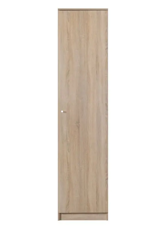 Draaideurkast / kleerkast "Lennik" 05, kleur: Sonoma eiken - afmetingen: 213 x 50 x 59 cm (H x B x D)