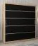 Schuifdeurkast / kledingkast Jan 04A, kleur: sonoma eiken / wengé - afmetingen: 200 x 180 x 62 cm ( H x B x D)