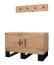 Schoenenkast met Kapstok / garderobe Morteratsch 04, kleur: eiken / zwart - afmetingen: 52 x 84 x 46 cm (H x B x D), met zes vakken en vier haken