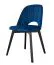 Marineblauer Stuhl Coustre 09, aus massiven Buchenholz, schwarze Holzbeine, Polsterung: Samt, Maße: 86 x 50 x 45 cm, ausdrucksstark