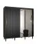 Kledingkast met één spiegeldeur en twee kledingstangen Jotunheimen 118, kleur: Zwart - Afmetingen: 208 x 200,5 x 62 cm (H x B x D)
