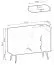 Kleine ladekast / commode met twee lades Horsham 61, kleur: wit, twee deuren, ABS-randafwerking, push-to-open-functie, vier vakken, poten: zwart