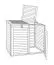 Afvalbak ombouw  Cubo Double, hardhout - Afmeting: 84 x 150 x 135 cm (L x B x H)