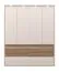 Kleiderschrank mit 4 Türen Papauta 05, Farbe: Kaschmir / Eiche dunkel - Abmessungen: 226 x 187 x 60 cm (H x B x T)