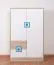 Kinderkamer - Commode Fabian 07, kleur: eiken lichtbruin / wit / blauw - 130 x 80 x 40 cm (H x B x D)