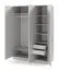 Kledingkast met 3 deuren / Kleur: platinagrijs / met 2 lades / 1 kledingstang / 150 x 61 x 210 cm / 6 schappen / ABS-randen / Edegem 02