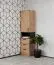 Kast / Fafe 06 / 195 x 52 x 40 cm / Soft Close / Hout effect / Artisan eiken / zwart / 1 deur / 1 open vak / 3 lades / 4 vakken / hoekig