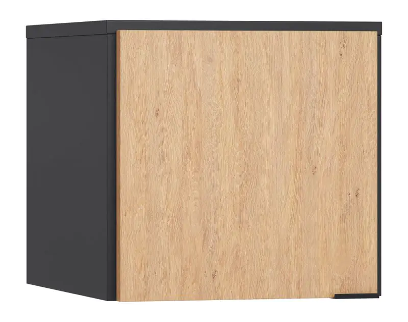 opzetkast voor eendeurskast Leoncho 38, kleur: zwart / eiken - Afmetingen: 45 x 47 x 57 cm (H x B x D)
