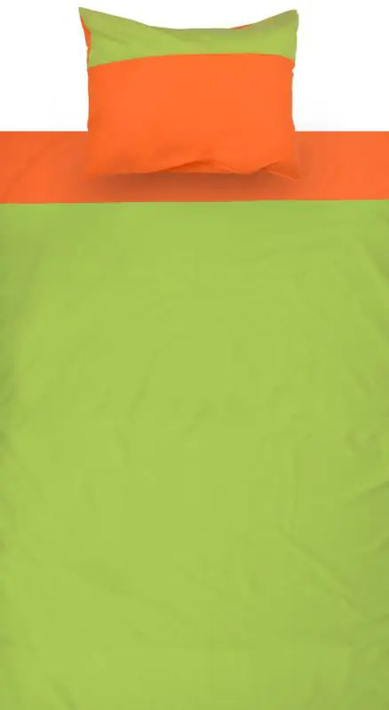 Kinderen - Beddengoed 2-delig - Kleur: Groen/oranje