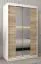 Schiebetürenschrank / Kleiderschrank Jan 02D mit Spiegel, Farbe: Weiß matt / Eiche Sonoma -  Abmessungen: 200 x 120 x 62 cm (H x B x T)