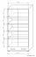 Vitrine Kavieng 07, Farbe: Eiche / Weiß - Abmessungen: 200 x 100 x 40 cm (H x B x T)