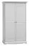 Draaideurkast / kledingkast Gyronde 11, massief grenen, wit gelakt - 190 x 108 x 65 cm (H x B x D)