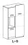 Jugendzimmer - Highboard Dennis 05, Farbe: Esche Lila - Abmessungen: 144 x 80 x 40 cm (H x B x T)