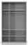 Drehtürenschrank / Kleiderschrank mit LED-Rahmen Siumu 22, Farbe: Weiß / Weiß Hochglanz - 226 x 142 x 60 cm (H x B x T)