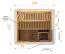 prefab elementen sauna Kawir 68 mm met 2 ramen en dakrand - buitenafmetingen (B x D x H): 194 x 175 x 199 cm