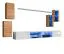 Hangelement met twee hangkasten Volleberg 75, kleur: eiken Wotan / wit - afmetingen: 150 x 280 x 40 cm (H x B x D), met blauwe LED-verlichting