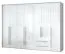 Drehtürenschrank / Kleiderschrank mit Rahmen Siumu 37, Farbe: Weiß / Weiß Hochglanz - 226 x 322 x 60 cm (H x B x T)