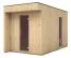 Buiten sauna / saunahuis Siloli met LED frame en voorruimte, 72 mm wanddikte, kleur: natuur-  transparant - buitenafmetingen (B x D): 200 x 396 cm