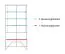 Vitrine Kastav 02, kleur: eiken / zwart, deels massief - 201 x 100 x 40 cm (H x B x D)