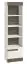 openkast Knoxville 04, kleur: wit grenen / grijs - Afmetingen: 202 x 54 x 42 cm (h x b x d), met 1 deur en 5 vakken